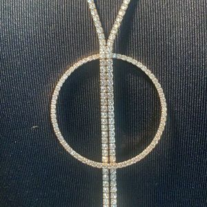 NEW βYβ with circle rhinestone long necklace